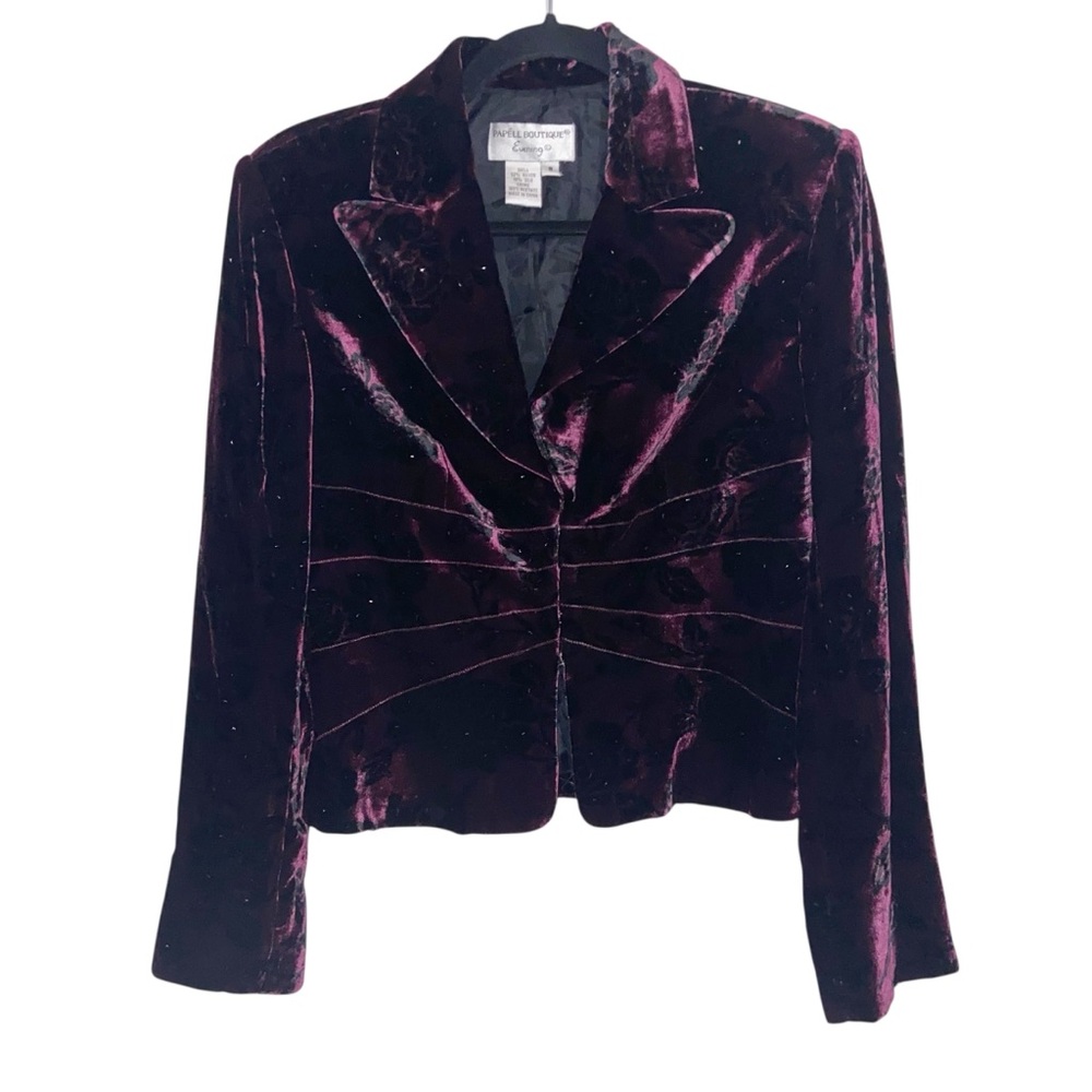 Adrianna Papell Boutique Jacket Womens Sz 8 Velvet Witchy Whimsigoth Victorian